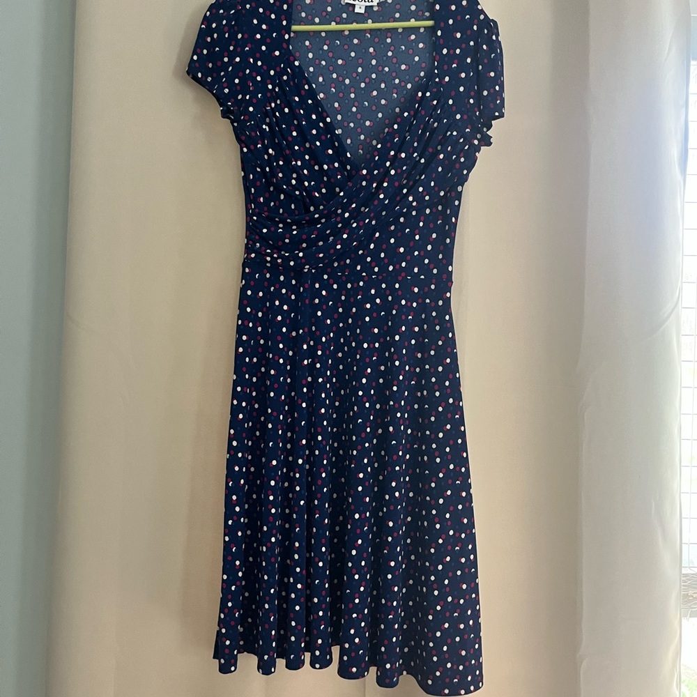 Leota Blue Wrap Sundress with Flutter Sleeves